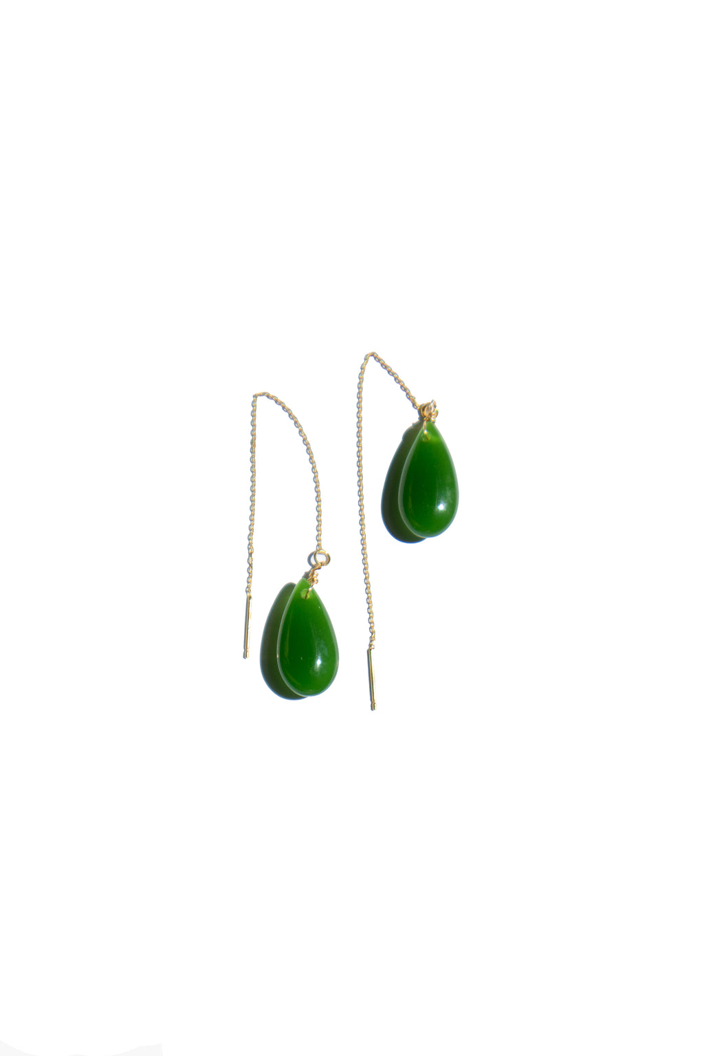 Secondhand Jade & Mother of Pearl Drop Earrings at Segal's Jewellers